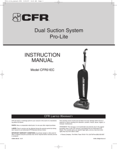 Dual Suction System Pro-Lite INSTRUCTION MANUAL