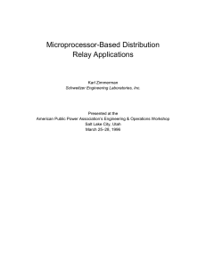 Microprocessor-Based Distribution Relay Applications
