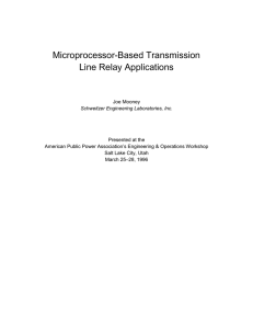 Microprocessor-Based Transmission Line Relay Applications