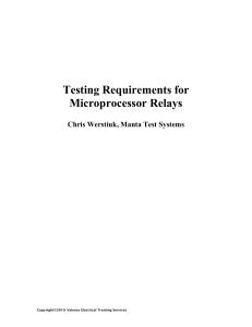 Testing Requirements for Microprocessor Relays