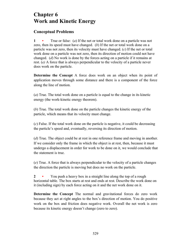 Chapter 6 Work And Kinetic Energy