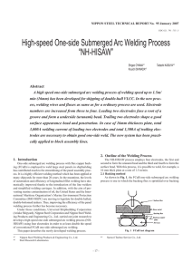 High-speed One-side Submerged Arc Welding Process “NH