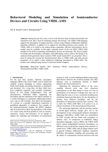 Behavioral Modeling and Simulation of Semiconductor Devices and