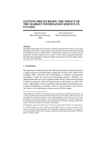 getting prices right: the impact of the market information service in