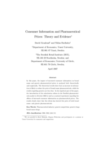 Consumer Information and Pharmaceutical Prices: Theory and