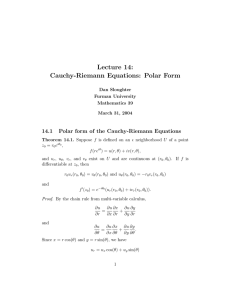 Cauchy-Riemann Equations: Polar Form