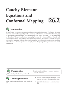 Cauchy-Riemann Equations and Conformal Mapping