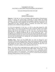 Lab 1 – MOSFET characterization
