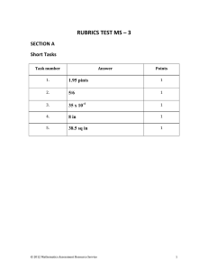 MS-3 Rubric - the Mathematics Assessment Project