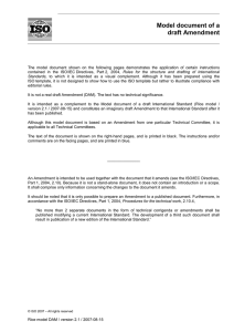 Model document of a draft Amendment