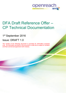 DFA Draft Reference Offer - CP Technical Documentation 010916