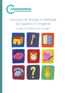 Licensing of Houses in Multiple Occupation in England