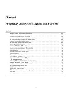 Frequency Analysis of Signals and Systems