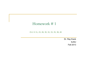 Homework # 1