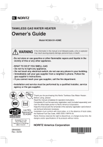 TANKLESS GAS WATER HEATER Owner`s