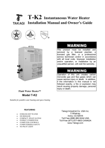 T - K2 Instantaneous Water Heater