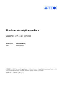 Aluminum electrolytic capacitors - Capacitors with screw terminals