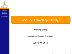 Basic Text Formatting with LaTeX