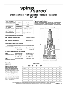 Stainless Steel Pilot Operated Pressure Regulators