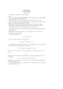 MATH 3402 Tutorial Sheet 6 Solutions 1. Show that Cl(A ∪ B) = Cl