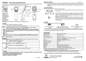IR-GUN-S Thermometer Operating Instructions