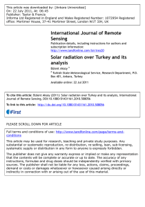 Solar radiation over Turkey and its analysis