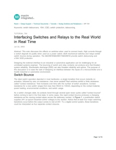 Interfacing Switches and Relays to the Real World in Real