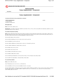 Page 1 of 4 JDYX2.E19180 - Fuses, Supplemental