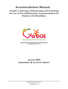 Accommodations Manual - Georgia Department of Education