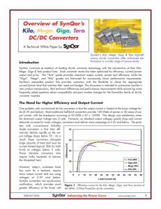 Overview of SynQor`s Kilo, Mega, Giga, Tera DC/DC Converters