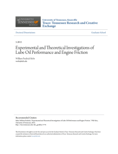 Experimental and Theoretical Investigations of Lube Oil