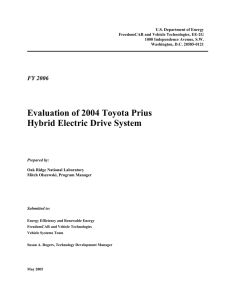 Evaluation of 2004 Toyota Prius Hybrid Electric Drive
