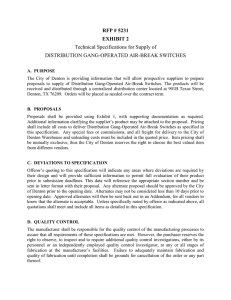 RFP # 5231 EXHIBIT 2 Technical Specifications for