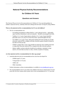 National Physical Activity Recommendations for Children 0