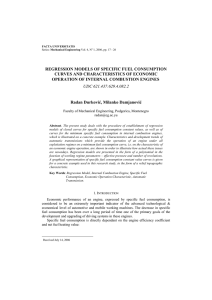 regression models of specific fuel consumption