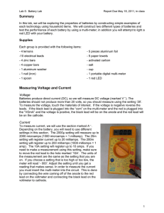 Battery Lab Report Due