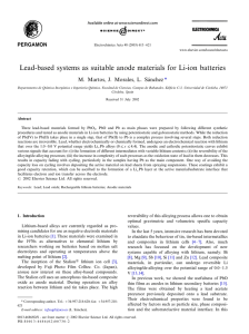 Lead-based systems as suitable anode materials for Li