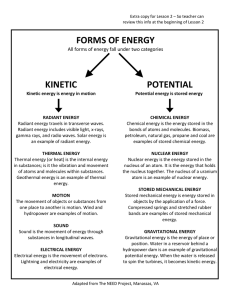 forms of energy kinetic potential - Oregon State University Extension