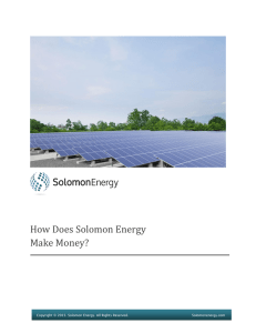 How Does Solomon Energy Make Money?