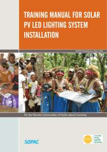 Training manual for solar PV led lightning system installation
