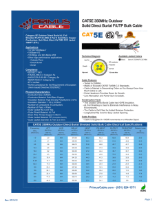 CAT5E 350MHz Outdoor Solid Direct Burial F/UTP Bulk Cable