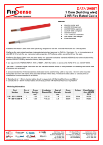 1 Core (building wire) 2 HR Fire Rated Cable