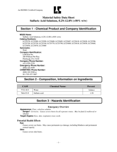 Material Safety Data Sheet Sulfuric Acid Solutions, 0.2N