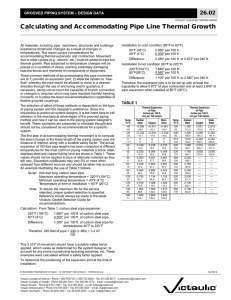 Calculating and Accommodating Pipe Line Thermal Growth