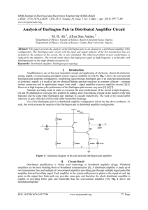 Analysis of Darlington Pair in Distributed Amplifier Circuit