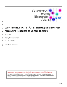 QIBA Profile. FDG-PET/CT as an Imaging Biomarker