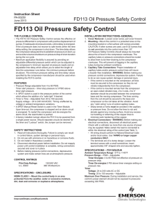 FD113 Oil Pressure Safety Control