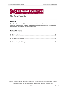 The Zeta Potential - Colloidal Dynamics