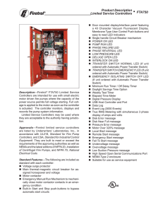 Product Description Limited Service Controllers FTA750