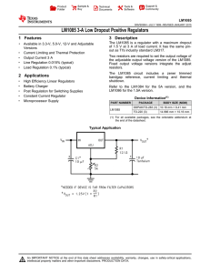 LM1085 3A Low Dropout Positive Regulators (Rev. H)